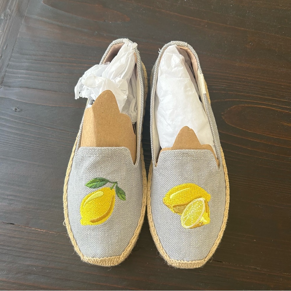 Soludos Lemon Platform Chambray Espadrilles